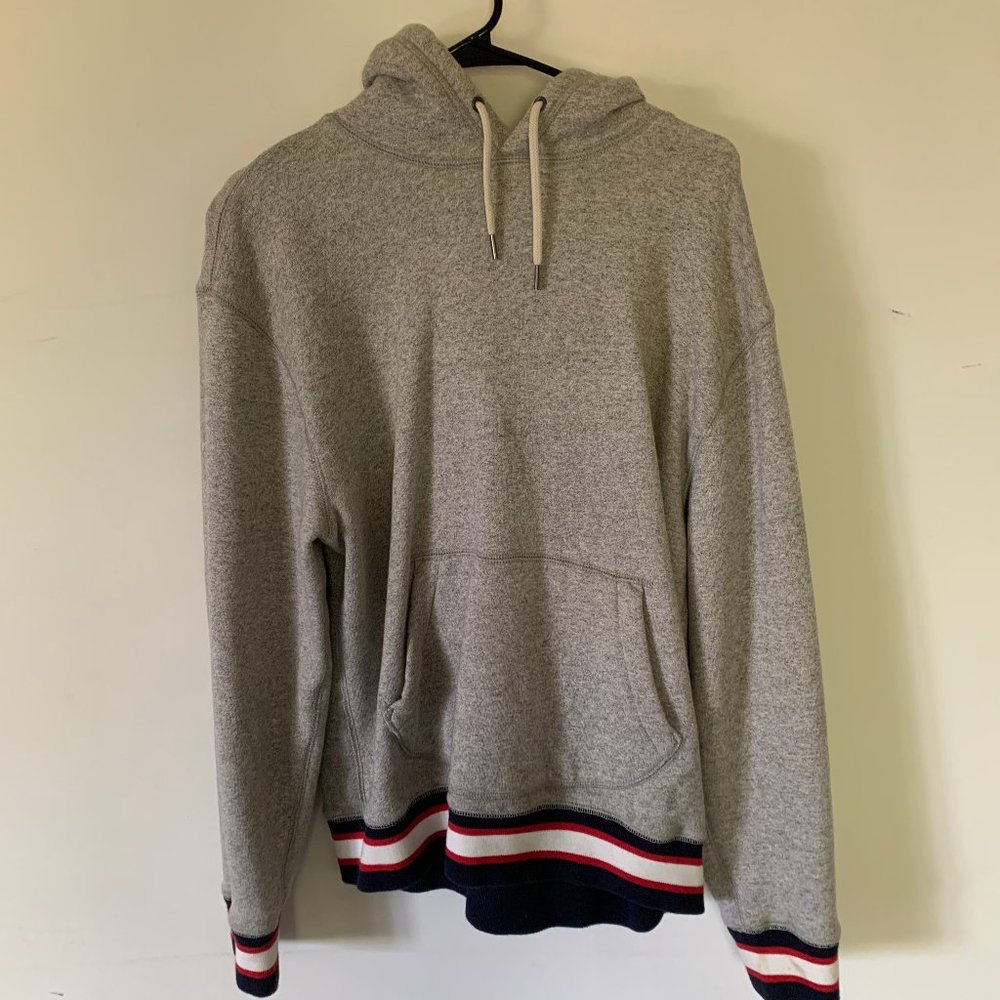 Men's J.Crew Hoodie with Jersey Stripes, M